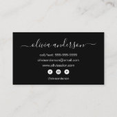 白黒シンプルヘアメイクサロン 名刺 (裏面)