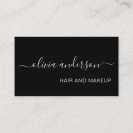 白黒シンプルヘアメイクサロン 名刺