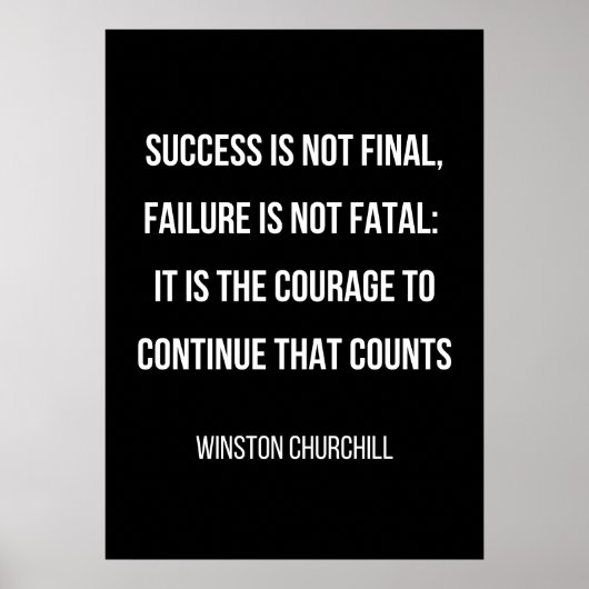 白黒シンプルポスターやる気を起こさせる ポスター (正面)