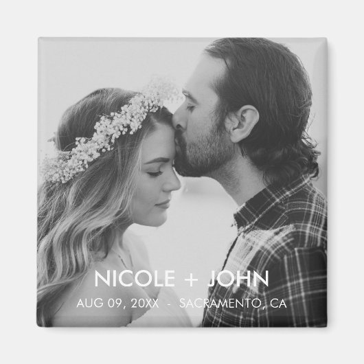 白黒シンプルマグネットの保存 マグネット (正面)