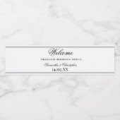 白黒シンプルミニマエレガントリス結婚ト ペットボトルラベル (シングルラベル)