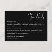 白黒シンプルミニマモダンリス結婚ト エンクロージャーカード (正面)