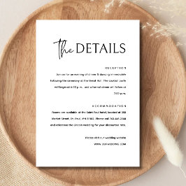 白黒シンプルミニマモダンリス結婚ト エンクロージャーカード