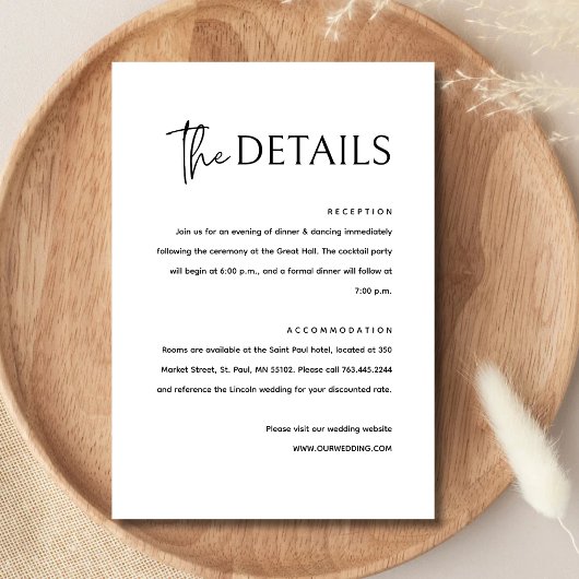 白黒シンプルミニマモダンリス結婚ト エンクロージャーカード