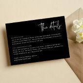 白黒シンプルミニマモダンリス結婚ト エンクロージャーカード