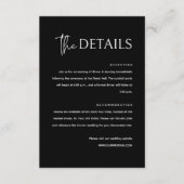 白黒シンプルミニマモダンリス結婚ト エンクロージャーカード (正面)