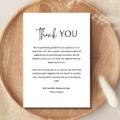 白黒シンプルミニマモダンリス結婚ト サンキューカード