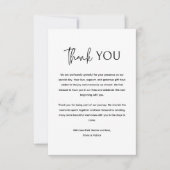白黒シンプルミニマモダンリス結婚ト サンキューカード (正面)