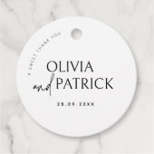 白黒シンプルミニマモダンリス結婚ト フェイバータグ (正面)