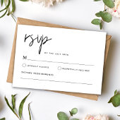 白黒シンプルミニマモダンリス結婚ト 出欠カード