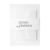 白黒シンプルミニマモダンリス結婚ト 招待状ベリーバンド (正面例)