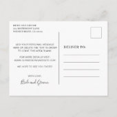 白黒シンプルミニマリスト日付の保存 案内ポストカード (裏面)