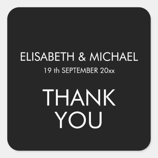 白黒シンプルミニマルトレンディーエレガント スクエアシール (正面)