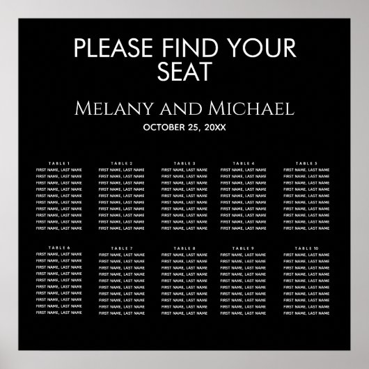 白黒シンプルミニマルトレンディーエレガント ポスター (正面)