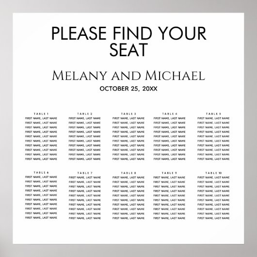 白黒シンプルミニマルトレンディーエレガント ポスター (正面)