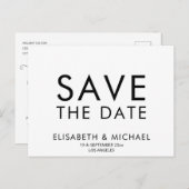 白黒シンプルミニマルトレンディーエレガント 案内ポストカード (正面/裏面)