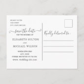 白黒シンプルミニマルトレンディーエレガント 案内ポストカード (裏面)