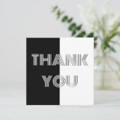 白黒シンプルミニマルモダンOp Art サンキューカード (スタンド正面)