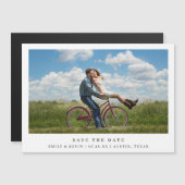 白黒シンプルミニマル写真日付の保存 マグネット招待状 (正面/裏面)