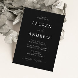 白黒シンプルミニマル結婚リスト1 招待状