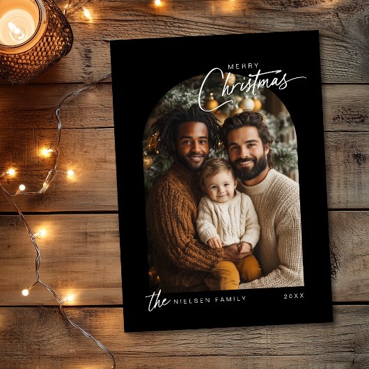 白黒シンプルメリークリスマススクリプト写真 シーズンカード