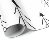 白黒シンプルメリークリスマスツリーズギフト ラッピングペーパー (ロールコーナー)