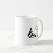 白黒シンプルメリークリスマスツリーズ引用文 コーヒーマグカップ (正面右)
