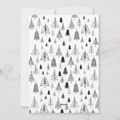 白黒シンプルメリークリスマスツリー シーズンカード (裏面)