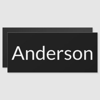 白黒シンプルメールボックス姓プレートマグネット