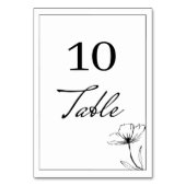 白黒シンプルモダン結婚表の番号 テーブルナンバー (正面)