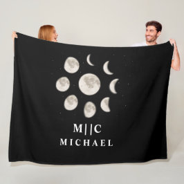 白黒シンプルモダン フリースブランケット