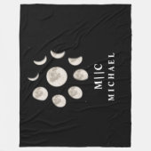 白黒シンプルモダン フリースブランケット (正面)