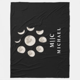 白黒シンプルモダン フリースブランケット