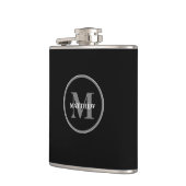 白黒シンプルモノグラムカスタム フラスク (左)