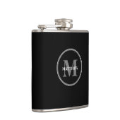 白黒シンプルモノグラムカスタム フラスク (右)