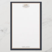 白黒シンプルモノグラムビジネス 便箋 (正面)