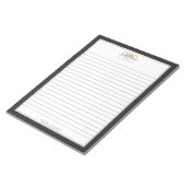 白黒シンプルモノグラムラインビジネス ノートパッド (アングル)