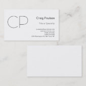 白黒シンプルモノグラム名刺 名刺 (正面/裏面)