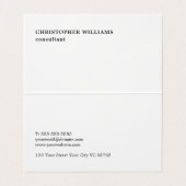 白黒シンプルモノグラム折り畳み名刺 名刺 (内部フラット)