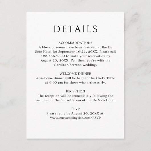 白黒シンプルモノグラ結婚ム詳細 エンクロージャーカード (正面)