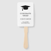 白黒シンプルモルタルボモダンード卒業 ハンドファン (正面)