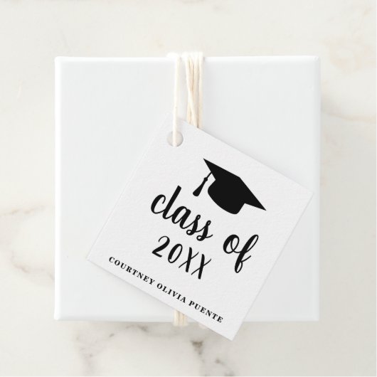 白黒シンプルモルタルボモダンード卒業 フェイバータグ (インサイチュ)