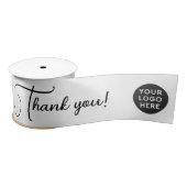 白黒シンプルロゴありがとうございます サテンリボン (リール)