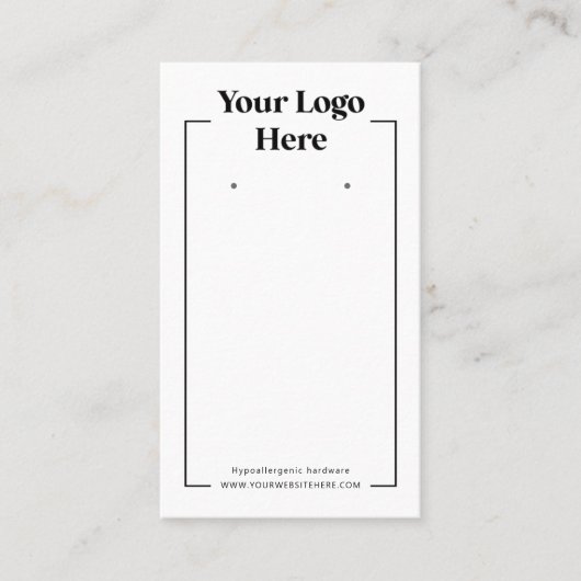 白黒シンプルロゴイヤリングバックアーカード 名刺 (正面)