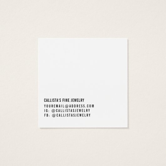 白黒シンプルロゴネックレスディスプレイカード (裏面)