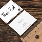 白黒シンプル会社ロゴカスタムありがとう サンキューカード