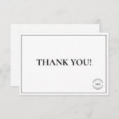 白黒シンプル会社ロゴカスタムありがとう サンキューカード (正面/裏面)