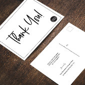 白黒シンプル会社ロゴカスタムありがとう ポストカード