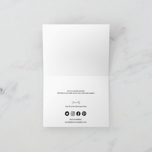 白黒シンプル会社ロゴソーシャル・サンキュー サンキューカード (内部)