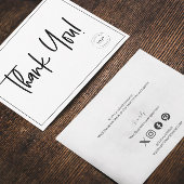 白黒シンプル会社ロゴソーシャル・サンキュー サンキューカード